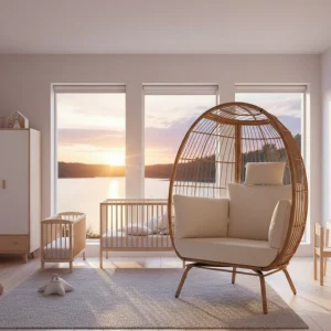 Fåtölj MYSBOLL – Skulptural design och maximal avkoppling